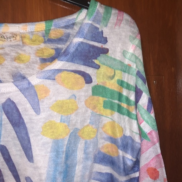 Et' Lois Island Fever Soft Knit Top blouse colorful spring - Picture 4 of 6